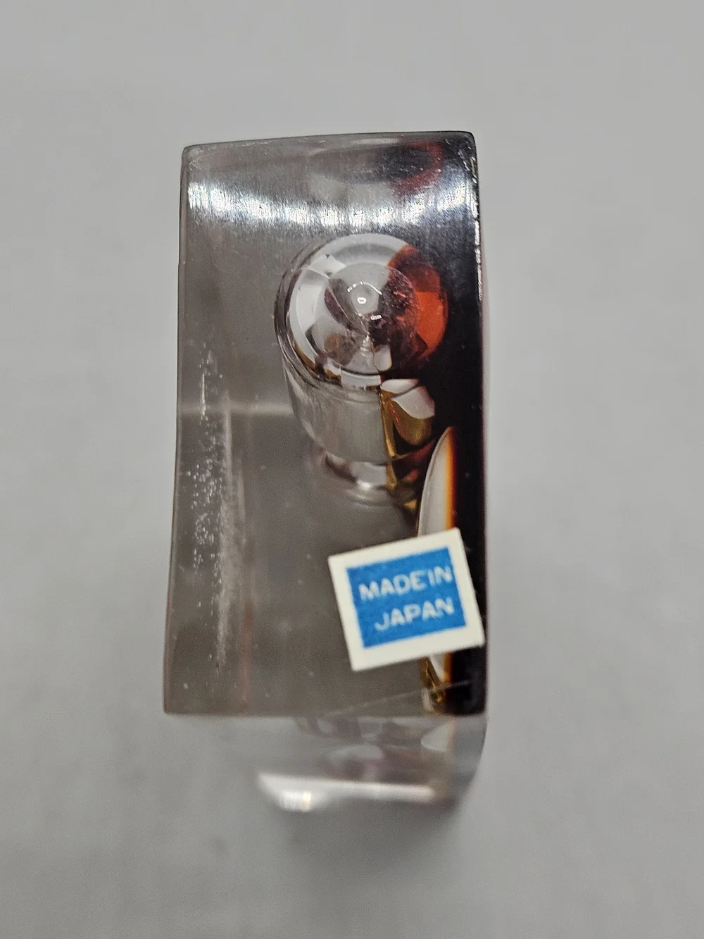 Vintage MCM Clear Red Acrylic Lucite 3 Min Egg Timer Hourglass Japan Boxed 3.5
